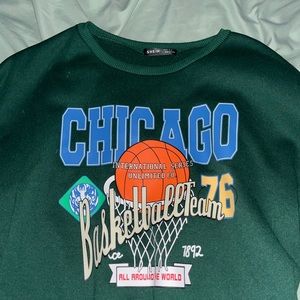 basketball green shein crewneck